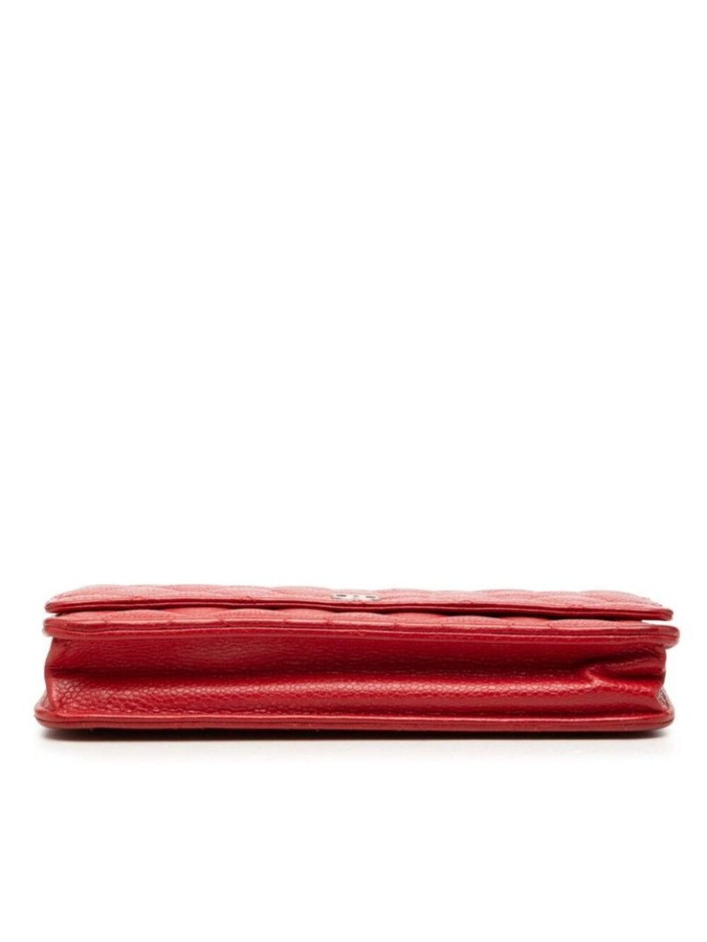 Chanel Quilted CC Logo Chain Shoulder Bag Crossbody Red Caviar Leather - Picture 3 of 7